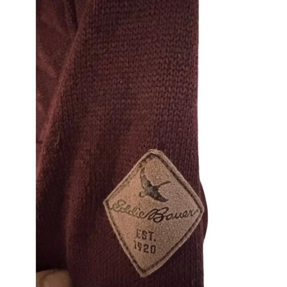Eddie Bauer Burgundy Quilted Neck Zip Up Fleece Jacket Womens‎ - XS